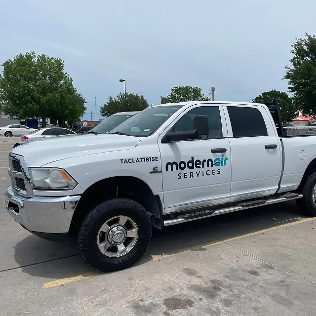 A Modern Air Services pickup truck
